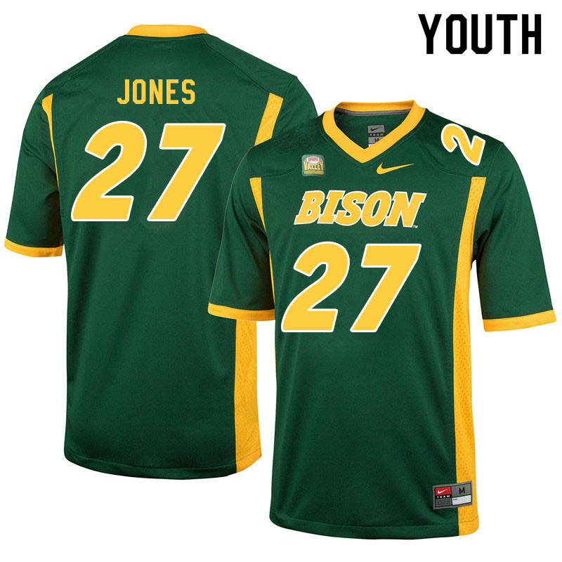 Youth #27 Ryan Jones North Dakota State Bison College Football Jerseys Sale-Green - Click Image to Close